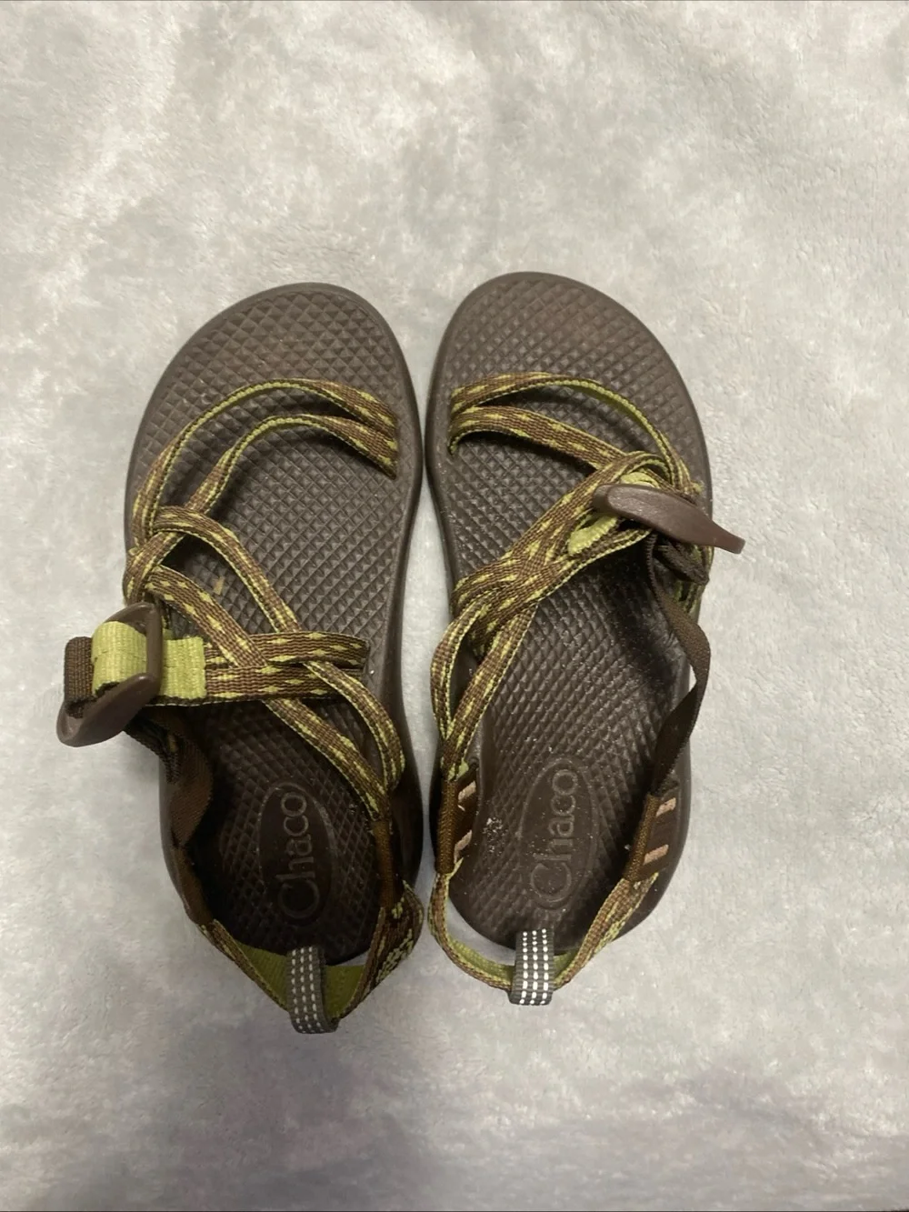Chaco Kid’s  Brown & Green Ecotread Sandals Size 1